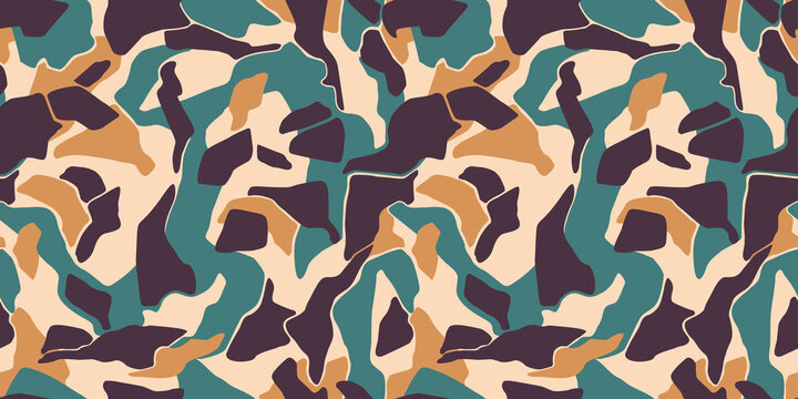 Modern camouflage seamless pattern. Vector abstract design for paper, cover, fabric, interior decor and other