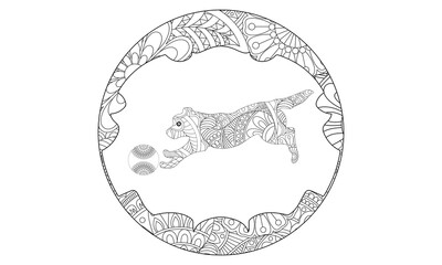 Dog coloring page for adult.dog lovers.dog coloring page & book	