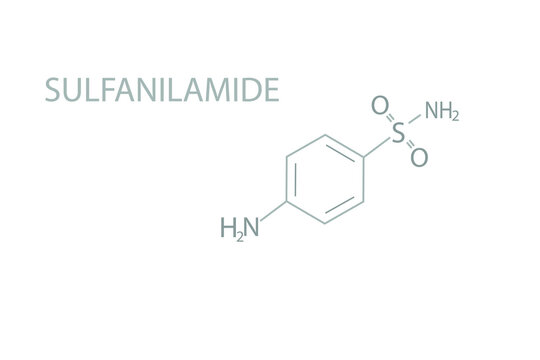 Sulfanilamide molecular skeletal chemical formula.	
