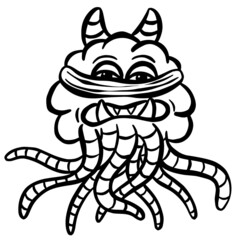 Funny Imaginary Monster Mascot Cartoon Character 