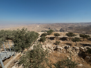 Vistas desde el Monte Nebo, en Madaba, Jordania, Oriente Medio, Asia