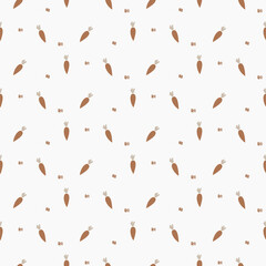 Cute Carrot Bunny Pattern, sandy background for kids clothes design print textile design
