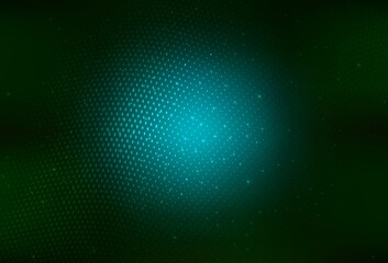 Dark Green vector Blurred bubbles on abstract background with colorful gradient.