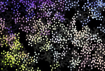 Dark Multicolor vector backdrop with artificial intelligence data.