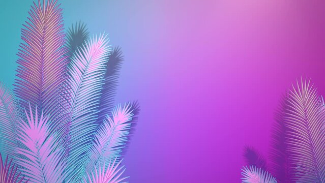 Pink tropical leaf of trees, motion promotion, summer and retro style background