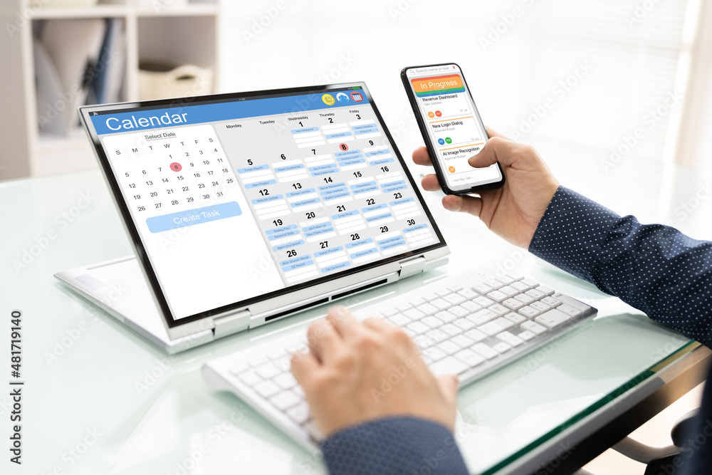Poster digital calendar schedule software in office