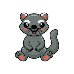 Cute little bearcat cartoon sitting