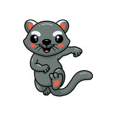 Cute little bearcat cartoon running