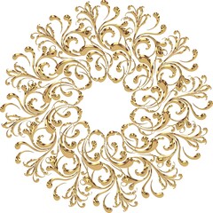 3D-image gold modern central ornament for ceiling decoration