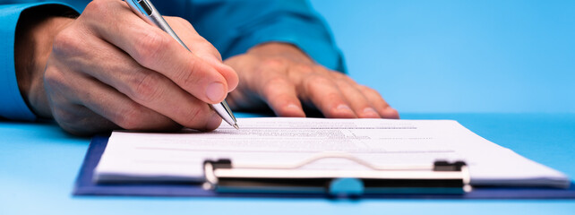 Signing Business Contract Document Or Agreement