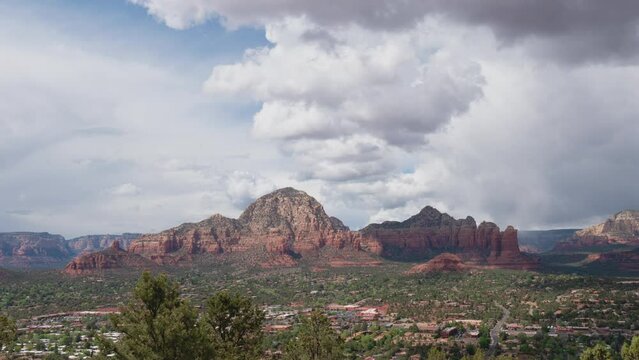Sedona Arizona Storm Clouds over Thunder Mountain Time Lapse