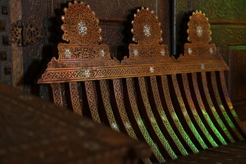 rusty old wooden banner decorated 
