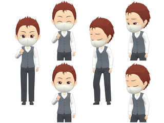 [Success Failure] Man Vest short hair front