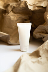 White tube of cream mock-up, design ready cosmetic and care product packaging