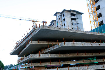 Construction site, the building is under construction