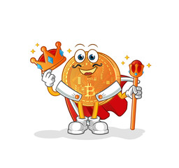 bitcoin king vector. cartoon character