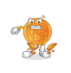 bitcoin karate mascot. cartoon vector