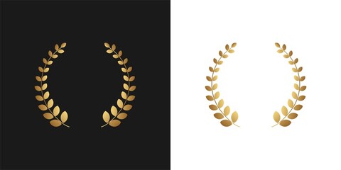 vector element wheat circle logo award, achievement, coat of arms, nobility on black background.