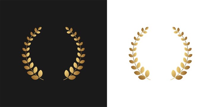 vector element wheat circle logo award, achievement, coat of arms, nobility on black background.