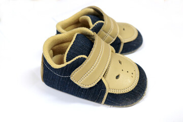 Photo of children's shoes on a white background