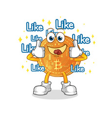 bitcoin give lots of likes. cartoon vector