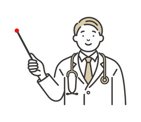 指示棒を持つ男性医師