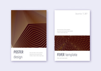 Fototapeta premium Minimalistic cover design template set. Gold abstr