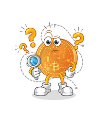 bitcoin searching illustration. character vector