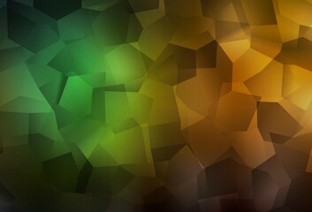 Dark Green, Yellow vector texture with abstract forms.