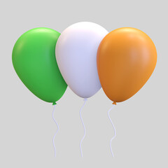 three irish balloon icon st patrick's day symbol 3d render illustration
