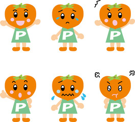 食育や英語教材にも、柿のキャラクターセット