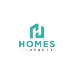 letter h and home logo, icon and vector