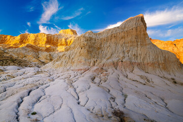 Danxia landform sunset landscape in Fuhai county Xinjiang Uygur Autonomous Region, China.