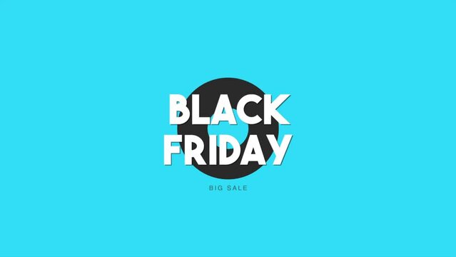 Black Friday with Big Sale on blue fashion background, motion abstract holidays, business and corporate style background