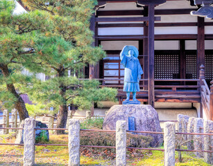 京都、本法寺の長谷川等伯像