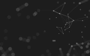 Abstract background. Molecules technology with polygonal shapes, connecting dots and lines. Connection structure. Big data visualization.