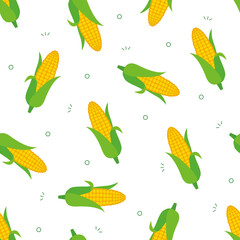 seamless corn pattern design, simple flat corn pattern template vector