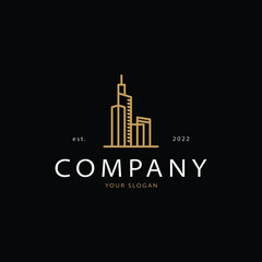 Fototapeta premium Real estate logo linear style 