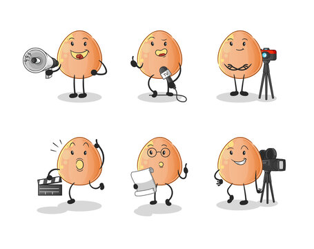 egg entertainment group character. cartoon mascot vector