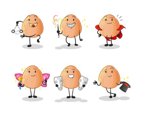 egg magic group character. cartoon mascot vector