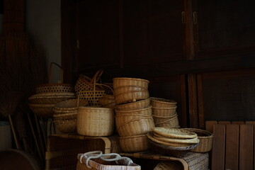 日本の竹細工、籠など生活用具