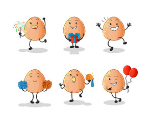 egg celebration set character. cartoon mascot vector