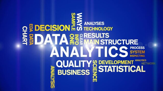 4k Data Analytics Animated Tag Word Cloud;Text Design big data Animation typography seamless loop.