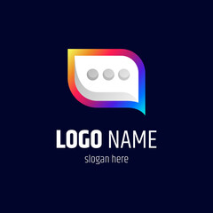 chat logo in colorful gradient colors, ready to use for template