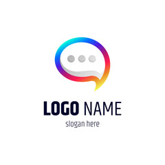 chat logo in colorful gradient colors, ready to use for template