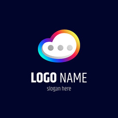 chat logo in colorful gradient colors, ready to use for template