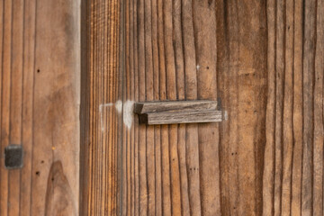 handle of wooden sliding door.