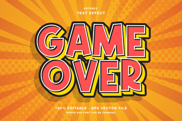 Game Over Comic Style Editable Text Effect