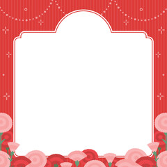 母の日向け　正方形バナーテンプレート／たくさんのカーネーション