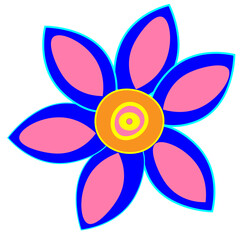 flor azul y rosa